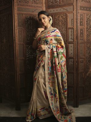 Tussar Carpet Katha Saree