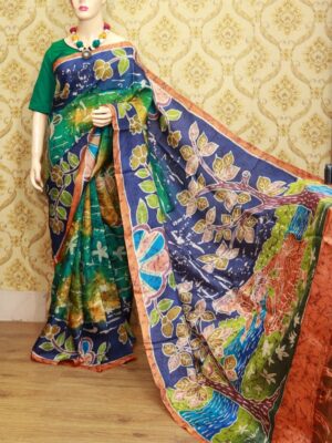 Tussar Painting Saree