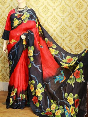 Silk Painting Saree