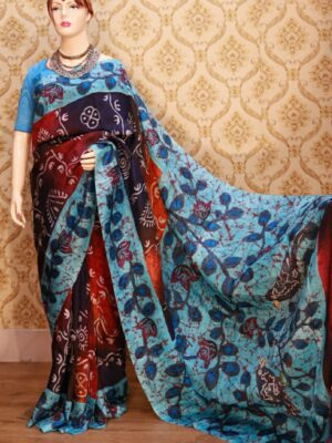 Silk Momchitra Batik Saree