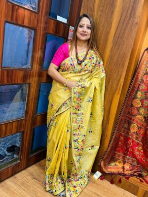 Tussar Bulian Stitch Saree