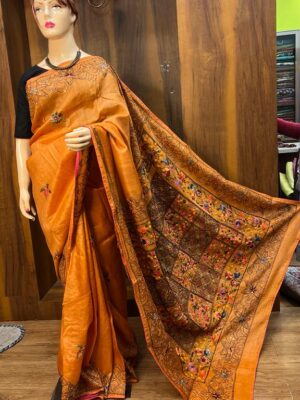 Tussar Kantha Parshi Saree