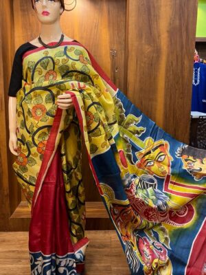 Tussar Kalamkari Painting Saree